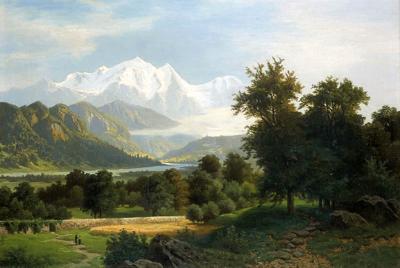 PEJZAż GóRSKI Z JEZIOREM (GENFER SEE)