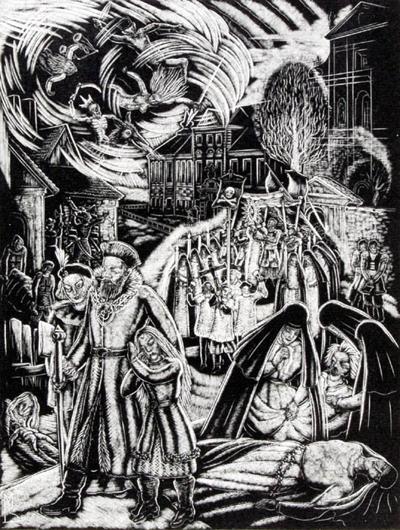 GRAFIKA Z TEKI LEGENDY O WARSZAWIE, OK. 1930