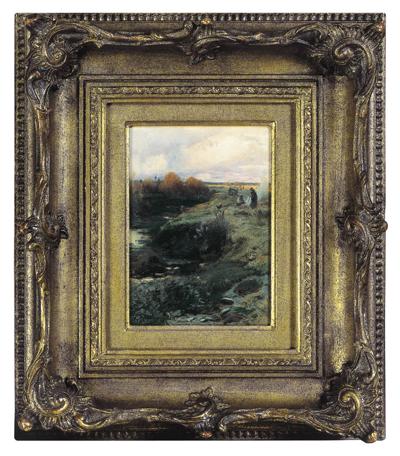 KRAJOBRAZ Z OGNISKIEM, 1896