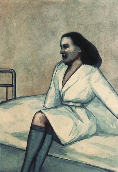 KOBIETA SIEDZąCA NA łóżKU, 1947