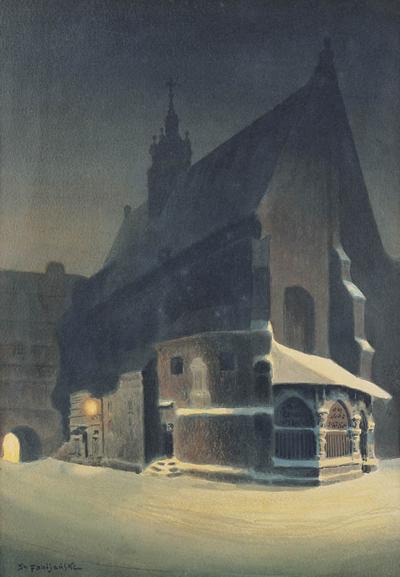 16. KRAKOWSKI KOśCIóL ŚW. BARBARY NOCą, OK. 1910