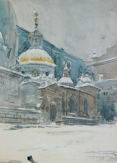 KATEDRA NA WAWELU Z KAP. ZYGMUNTOWSKą, 1915