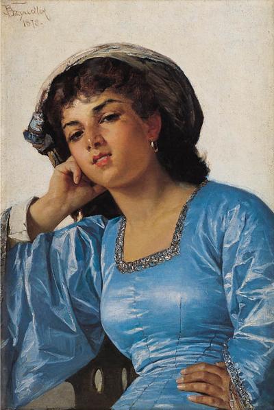 DZIEWCZYNA W NIEBIESKIEJ SUKNI, 1878