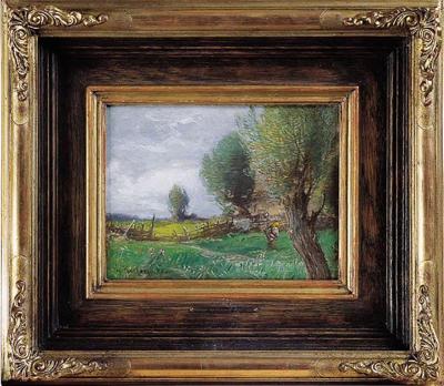 PEJZAż Z PłOTEM, OK. 1910