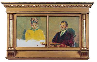 PORTRET PODWóJNY - KOBIETA I MężCZYZNA ZA STOłEM