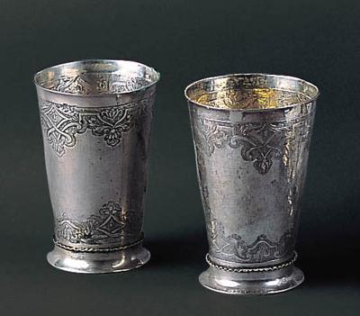 PARA GDAŃSKICH KUBKÓW, OK. 1700