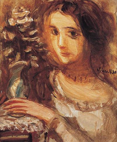 PORTRET DZIEWCZYNY Z KWIATAMI, OK. 1930