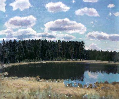 PEJZAŻ Z JEZIOREM, PO 1920