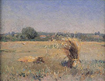 PEJZAŻ LETNI ZE SNOPKIEM ZBOŻA, 1900-1902