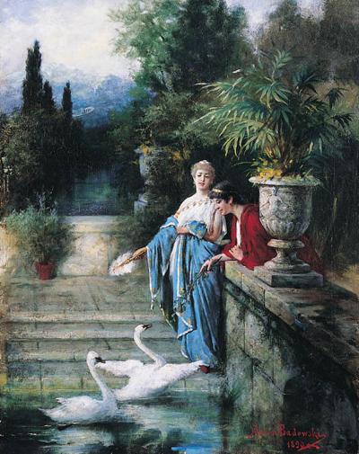 SIELANKA RZYMSKA, SIESTA W PARKU, 1890