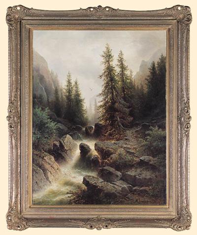 STRUMIEŃ W GÓRACH, OK. 1880