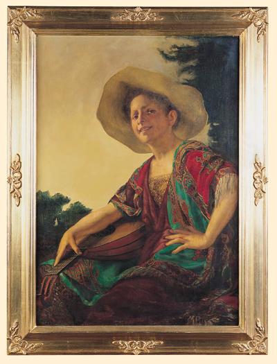 PORTRET KOBIETY Z LUTNIĄ, OK. 1920