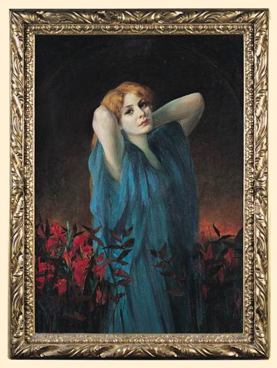DZIEWCZYNA WŚRÓD KWIATÓW, 1906