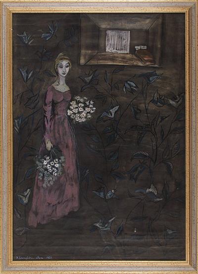 KOBIETA Z BUKIETEM , 1958