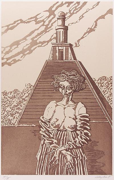 KOBIETA NA TLE WIEżY, 1985