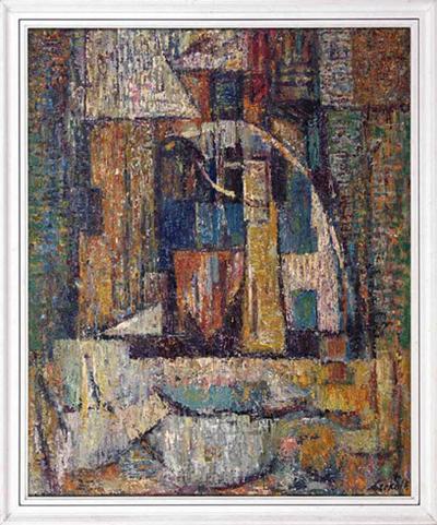 KOMPOZYCJA – ZIELONO-BIAłO-ZłOTE FORMY, 196