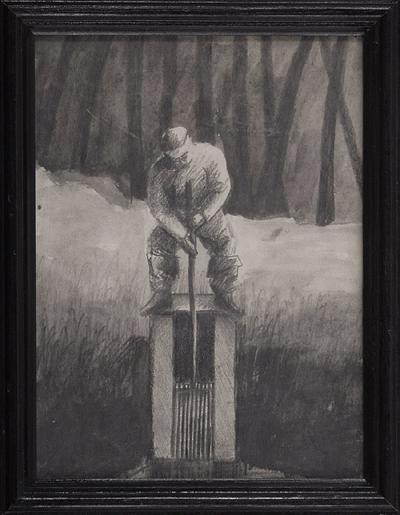 CZYSZCZENIE MNICHA (SZKIC DO OBRAZU), OK. 1992