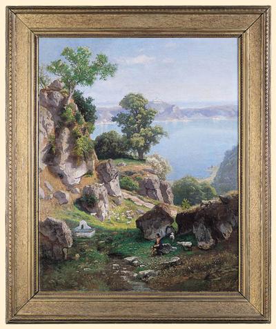 PEJZAŻ WŁOSKI ZNAD JEZIORA NEMI, OK. 1870