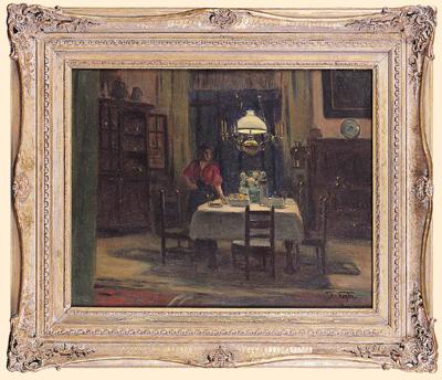 WIECZÓR PRZY LAMPIE, 1901