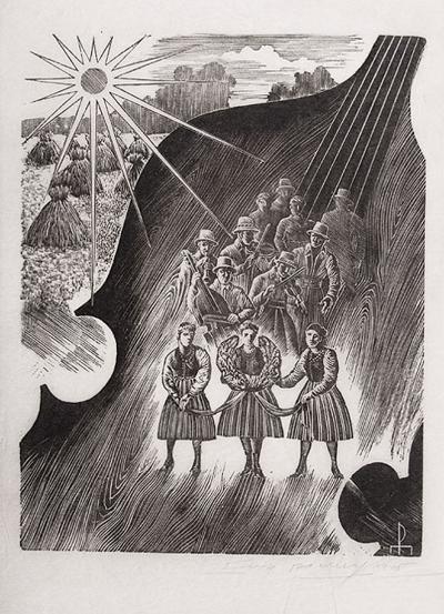 POCHóD DOżYNKOWY Z WIEńCEM, 1965