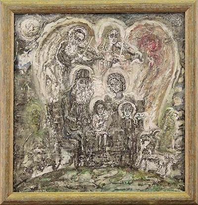 ŻYDOWSKA RODZINA Z GRAJKIEM, ANIOłEM I KOZą, 1994