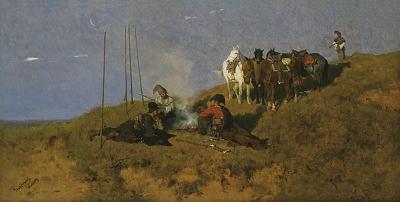 KOZACY PRZY OGNISKU, 1873