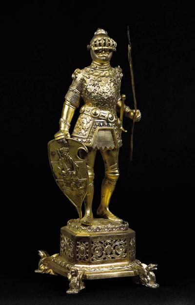 SREBRNA FIGURA RYCERZA, K. XIX W.