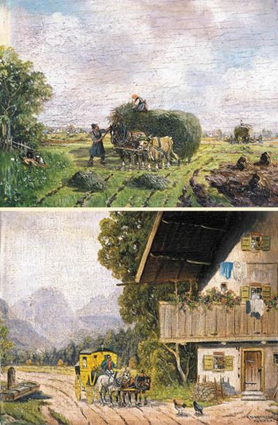 PARA OBRAZÓW (DYLIżANS I ZWóZKA SIANA)