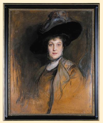 PORTRET DAMY W KAPELUSZU Z PIÓRAMI, 1911