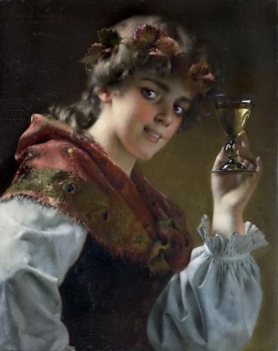 DZIEWCZYNA W WIEŃCU Z WINOROŚLI, 1888