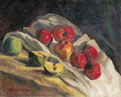 MARTWA NATURA Z JABŁKAMI, OK. 1930