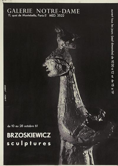 PLAKAT WYSTAWY: BRZOSKIEWICZ. SCULPTURES, 1961