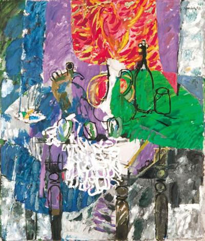 MARTWA NATURA Z CZERWONA DRAPERIĄ, 1990