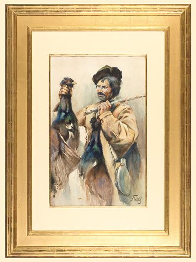 MYŚLIWSKIE TROFEA. PO POLOWANIU , OK. 1890