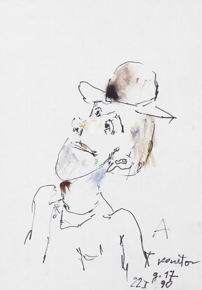 A (POPIERSIE MĘŻCZYZNY W KAPELUSZU), 1990
