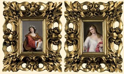 PARA PLAKIET PORCELANOWYCH, XIX / XX W.