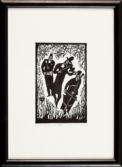 GRAJKOWIE 3, Z CYKLU JUDAICA, 1964