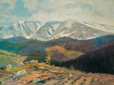 WIDOK NA ŚNIEŻNE KOTŁY I ŁABSKI SZCZYT, 1910