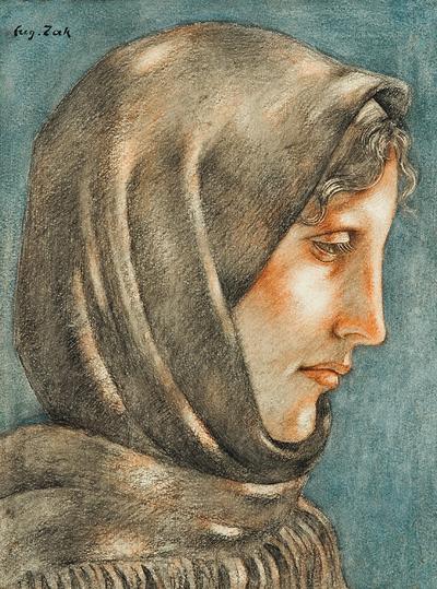 GŁOWA KOBIETY W CHUŚCIE, OK. 1916
