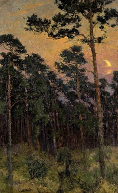 WIECZÓR W LESIE, OK. 1900