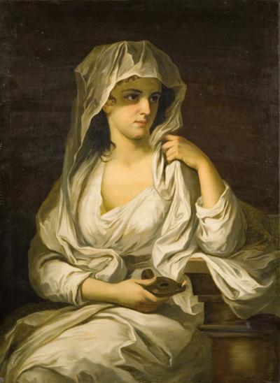 PORTRET DAMY W STROJU WESTALKI, XIX W.