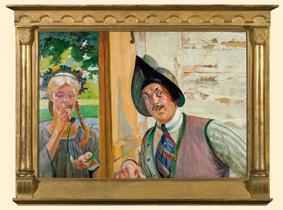 PORTRET M. GĄSECKIEGO ZE ŻNIWIARKĄ, 1923