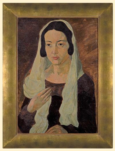 PORTRET ŻONY W BIAŁYM SZALU, 1926