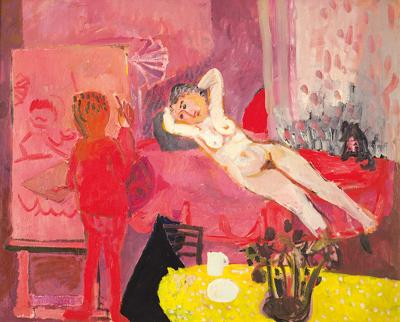 MODELKA W PRACOWNI ARTYSTY, 1957