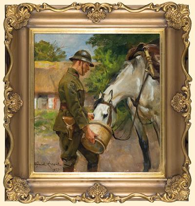 ŻOŁNIERZ POJĄCY KONIA, 1927