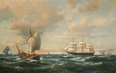 ŻAGLOWCE U BRZEGÓW ANGLII, 1862