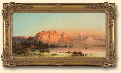 ZACHÓD SŁOŃCA NAD LAGO DI ARONZO, OK. 1880