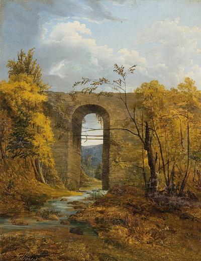 PEJZAŻ Z KAMIENNYM MOSTEM, 1841