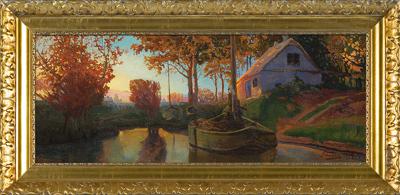 ZACHÓD SŁOŃCA NAD STAWEM, 1918