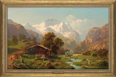 DOLINA LAUTERBRUNNER Z WIDOKIEM NA JUNGFRAU, 1869